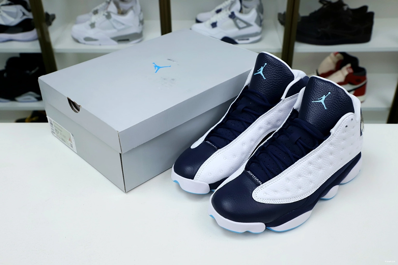 AIR RETRO JORDAN BLUE 414571-144 POWDER OBSIDIAN WHITE 13 0213